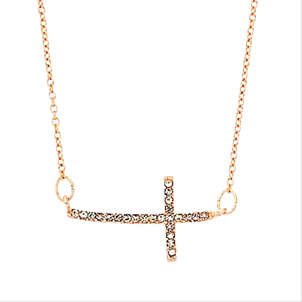 LC By Lauren Conrad Rose Gold Cross Pendant Necklace